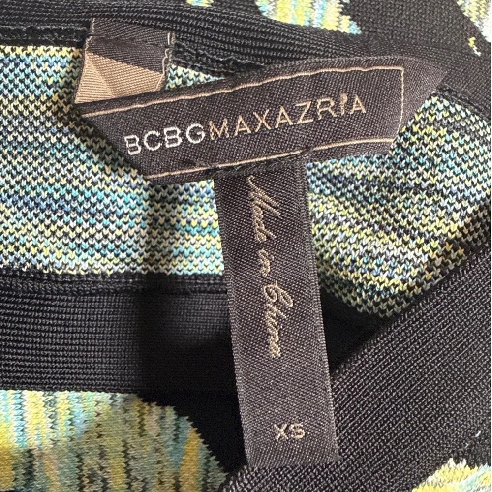 BCBGMAXAZRIA Cutout Mini Dress XS Tropical Palm Print Resortwear‎ Summer Party